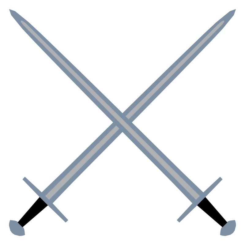 Crossed swords.