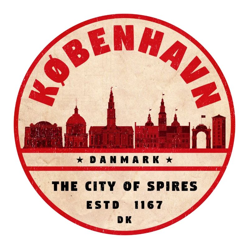 Copenhagen Skyline Vintage Seal