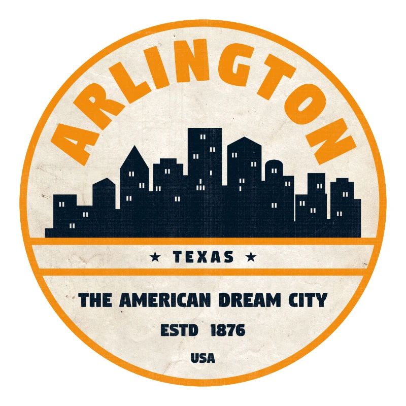 Arlington Skyline Retro Abzeichen