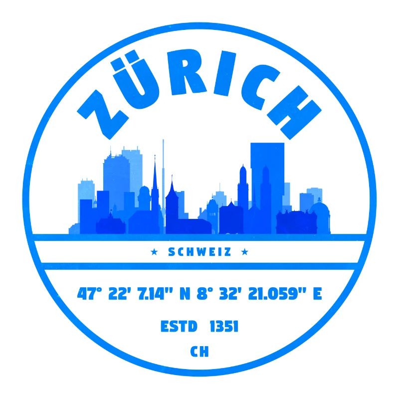 Zurich Skyline Blue Seal