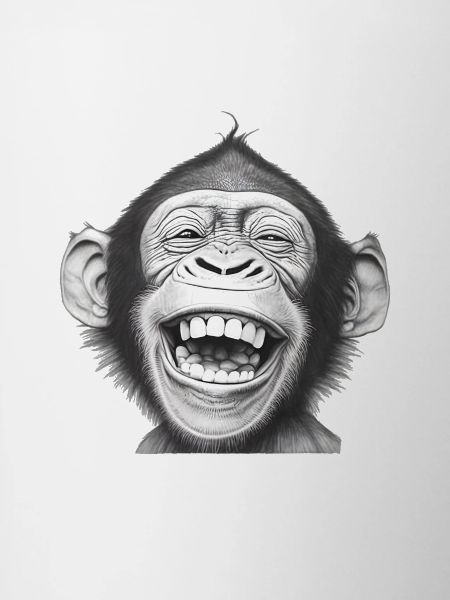 Laughing Monkey Black & White