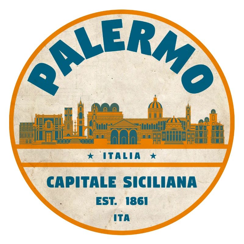 Palermo Retro City Logo Round