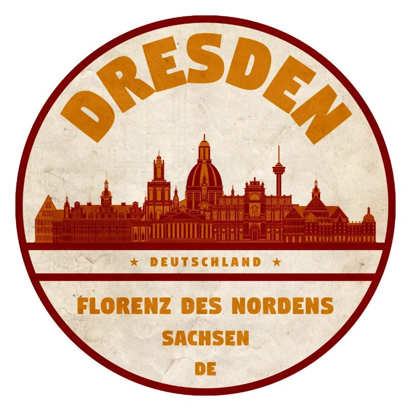 Dresden Skyline Vintage Schild