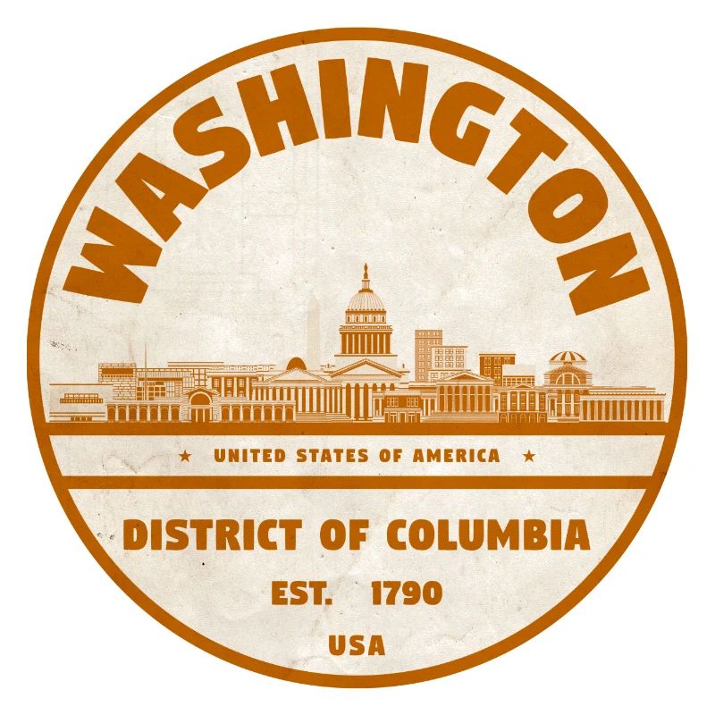 Timbre rond vintage de Washington DC