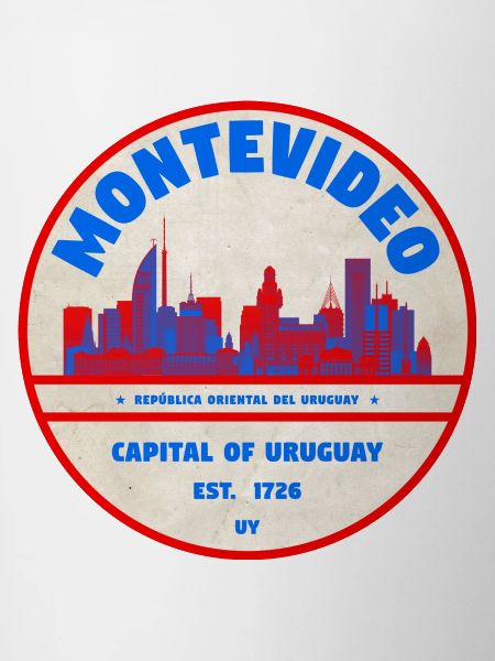 Montevideo Uruguay Skyline Emblem Design