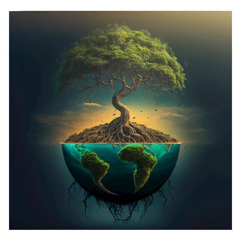 Welttree: Baum über halber Kugel