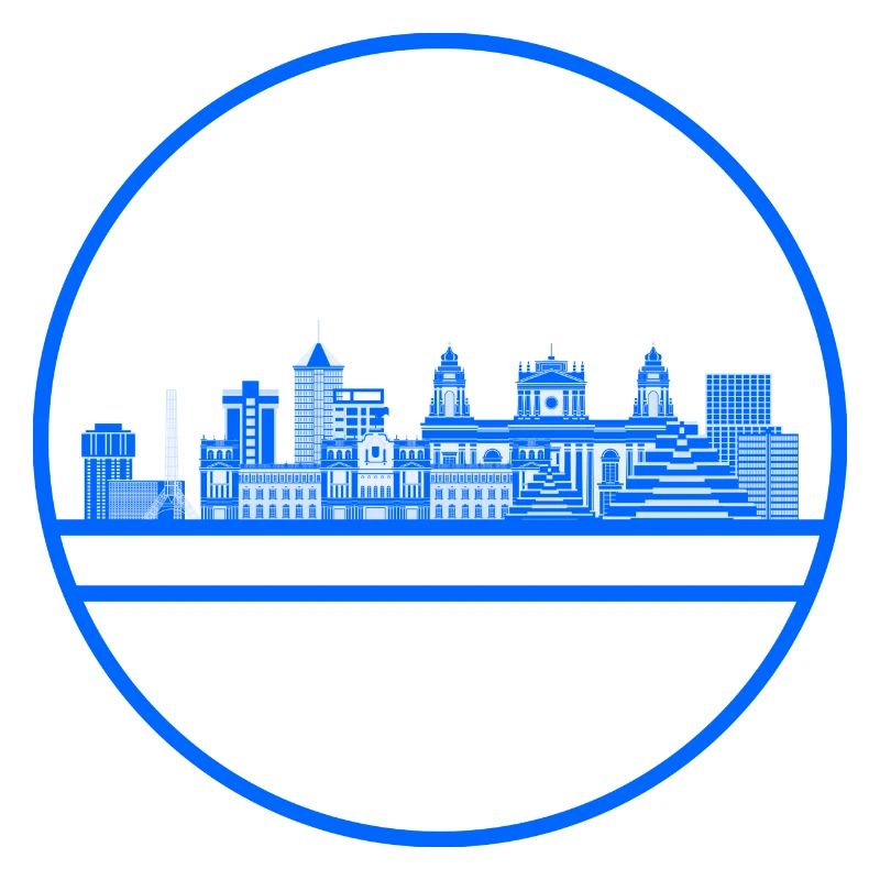 Guatemala City Skyline Blue