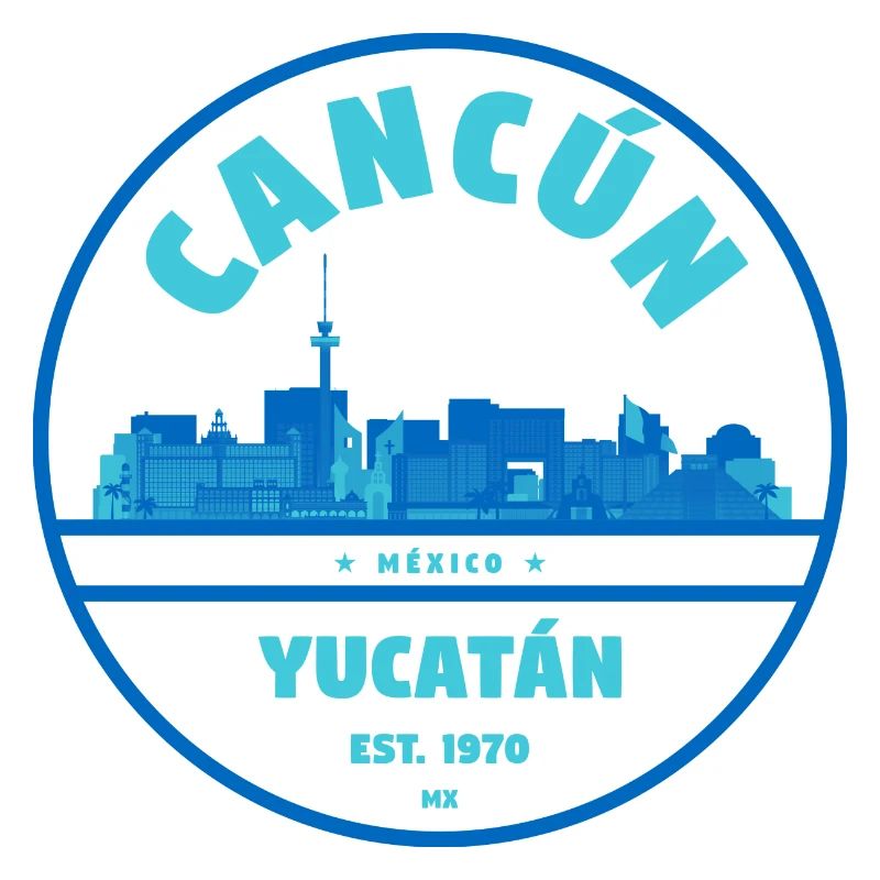 Cancun Yucatán Skyline Emblem