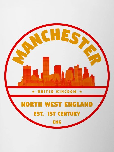 Manchester Skyline Round Stamp