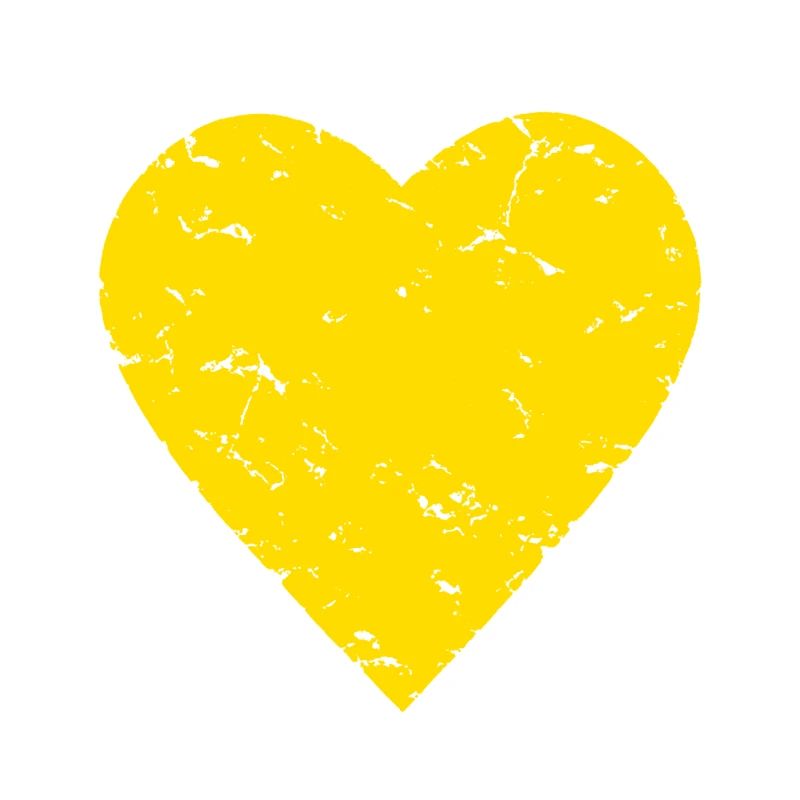 Coeur jaune - soleil - été - look usagé