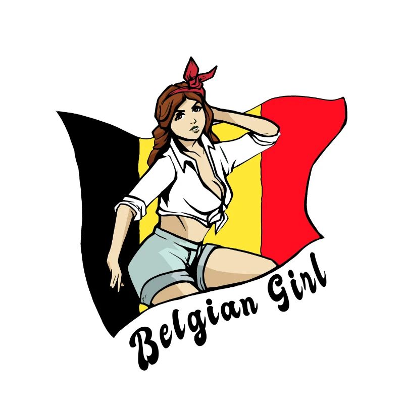 Belgien Mädchen Flaggen Design