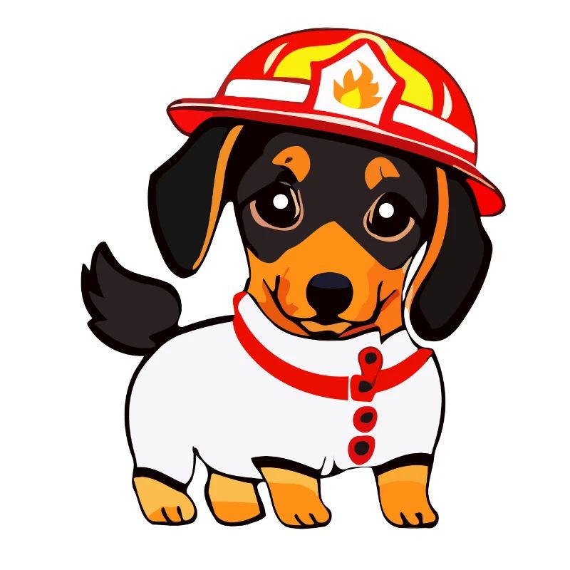 Dachshund as firefighter