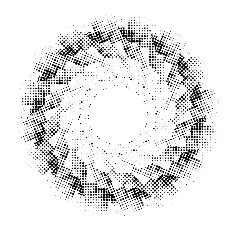 gestippelde vorm gyroscopisch pinwheel NEW AGE