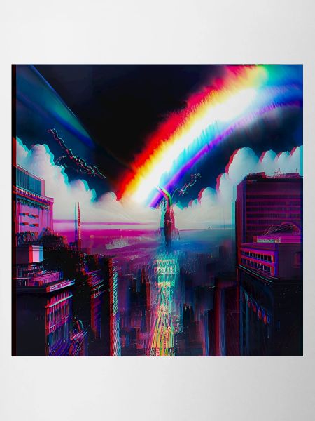 Rainbow City Art Futuristic