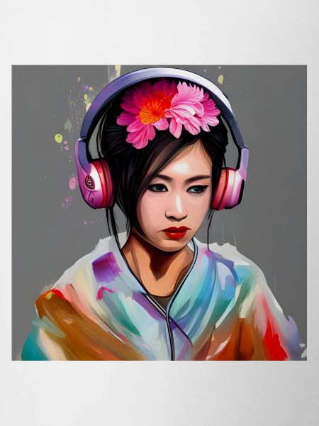 Kopfhörer Geisha Farbexplosion