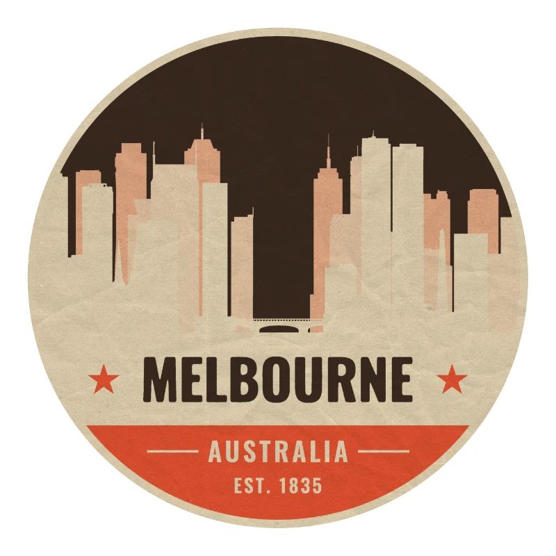 Melbourne Skyline Vintage Abzeichen