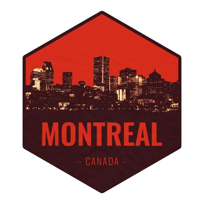 Montreal Skyline Red