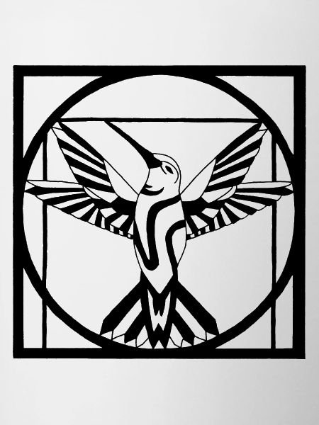 Vitruvian black bird