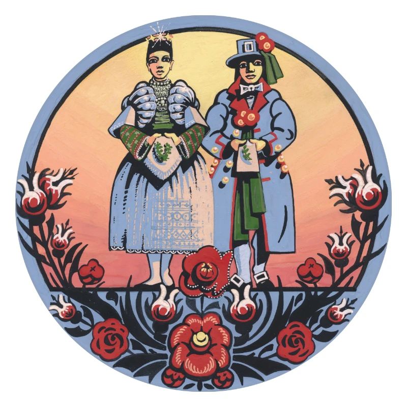 Sorbische Folklore – Paar in Tracht