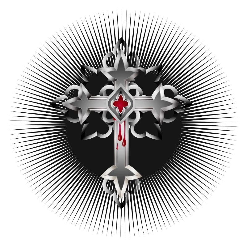 croix gothique rayonnante faite d’éléments gothiques