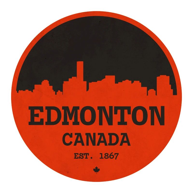 Edmonton Skyline Retro Circle