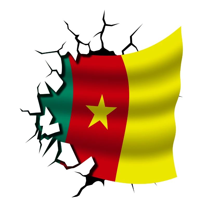 Drapeau du Cameroun - Cameroun - Drapeau Broken Design
