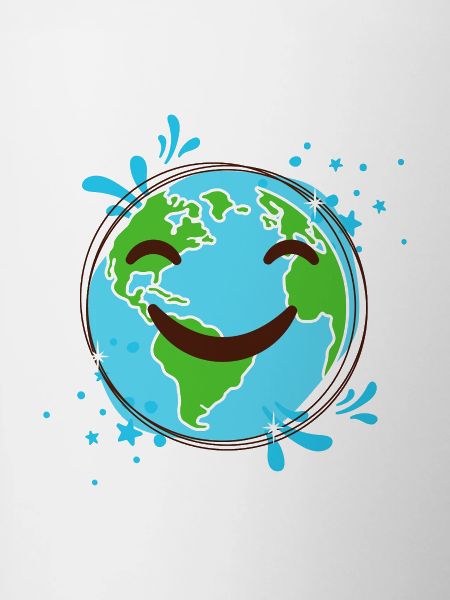 Smiling Earth design cheerful globe