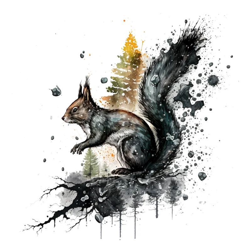 Wildtierkunst mit Wasserfarben-Effekt