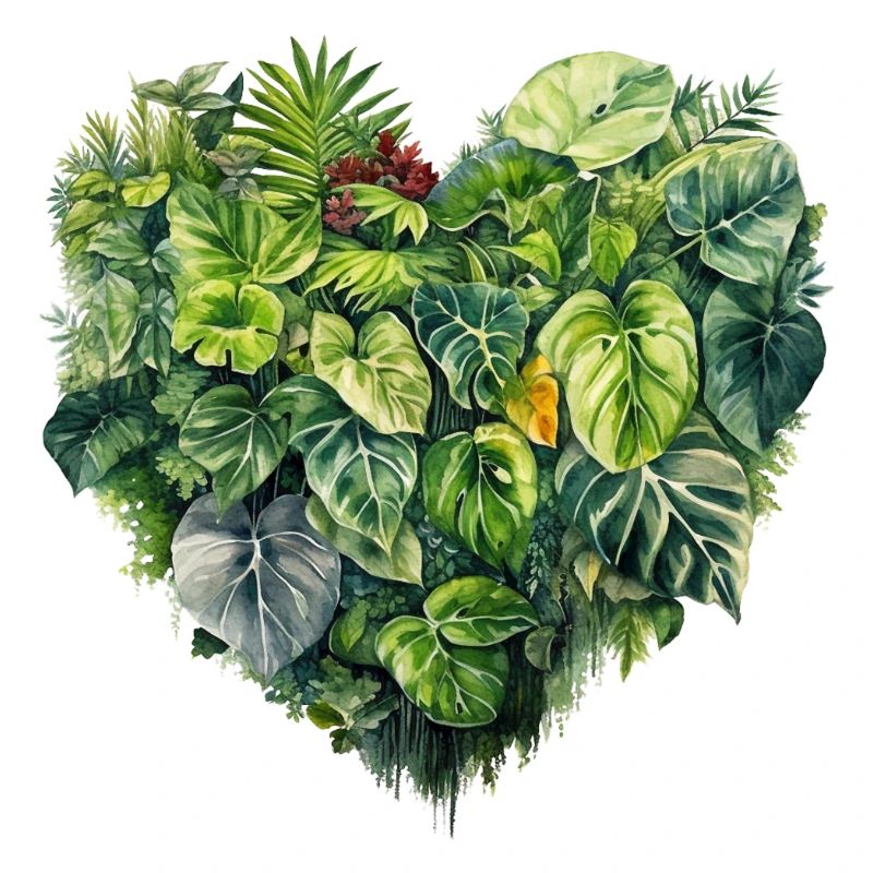 Leaf Heart Tropical Forest