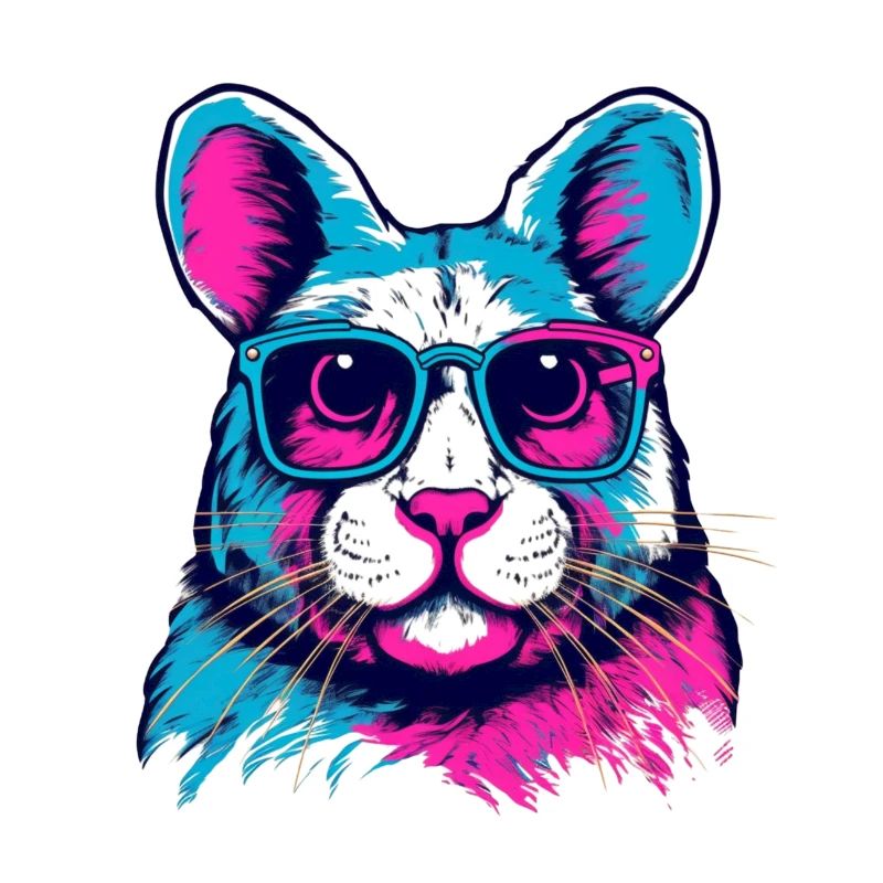 Neonfarben-Hund mit Sonnenbrille