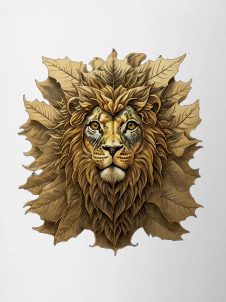 Autumn Leaf Lion Portrait