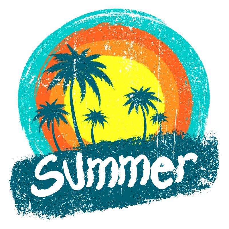 Sunset Palms Neon Summer