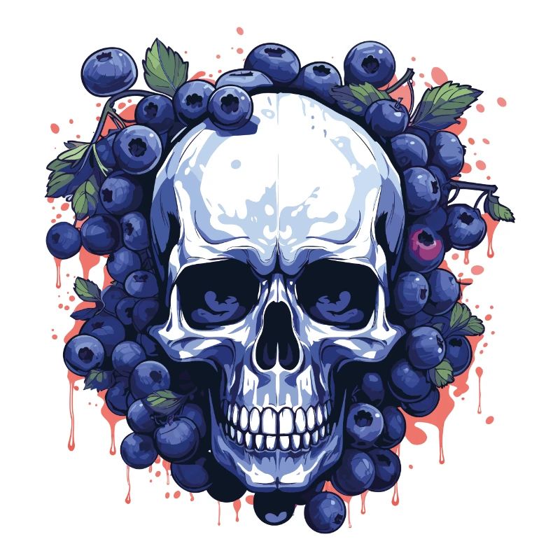 Berry Skull Art Blue