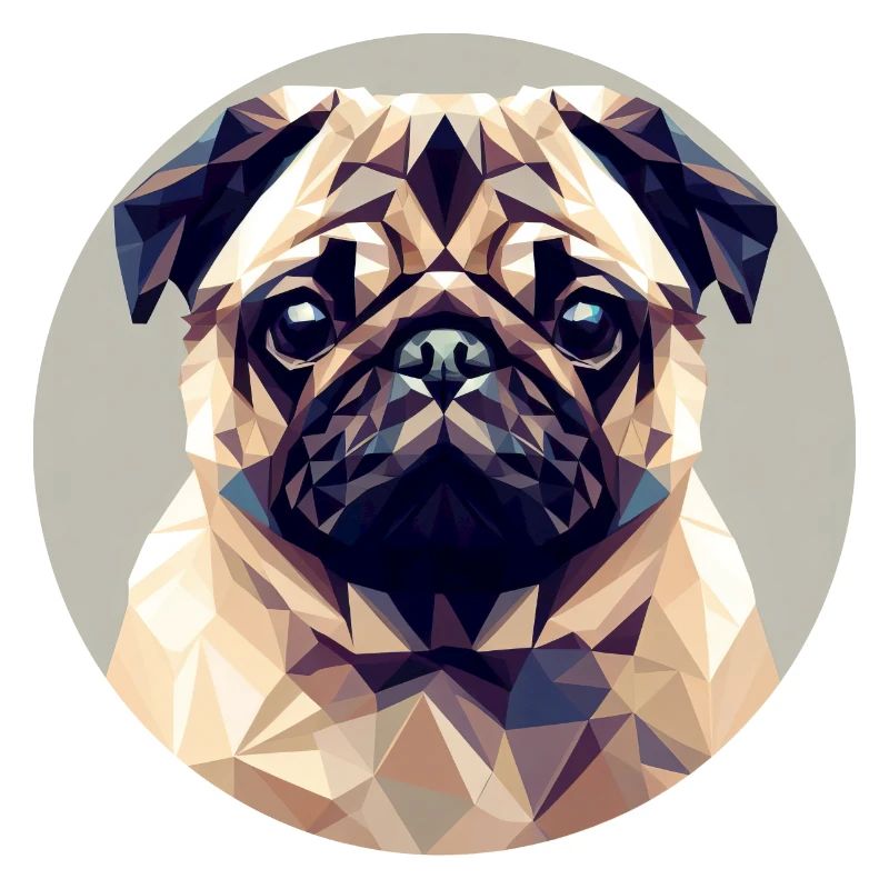 Dog Pug Polygon Geometry