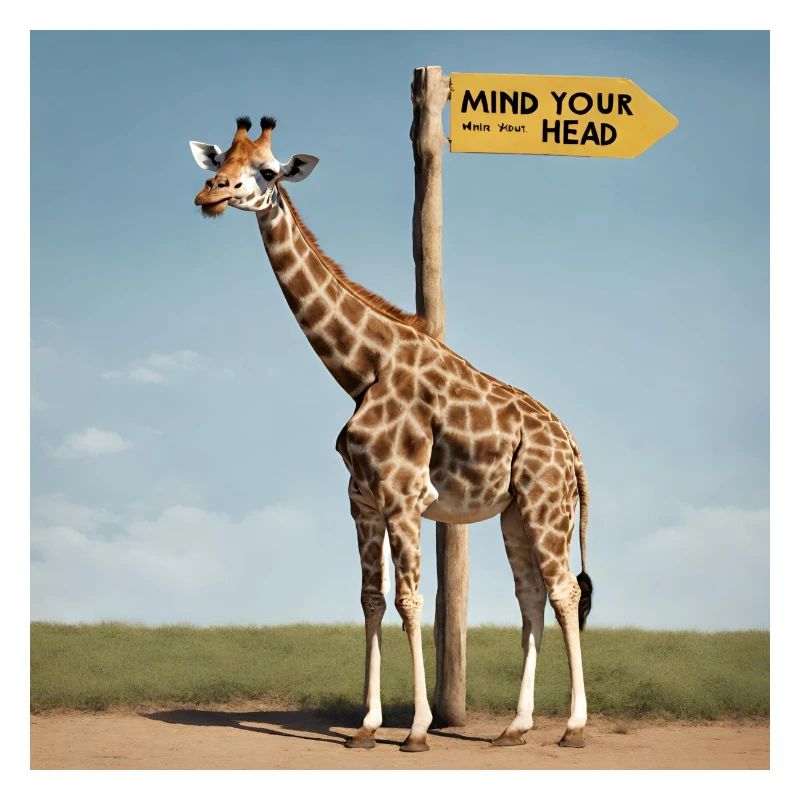 Giraffe Meme ''Mind your Head'' - Printflow