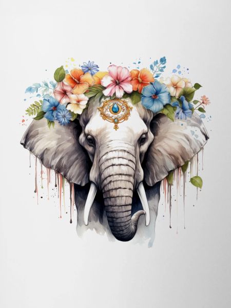 éléphant fleuri