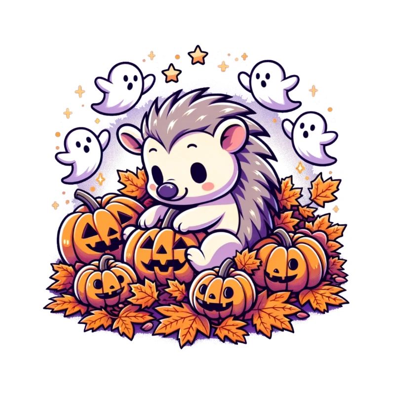Sweet Pig Halloween Decor with Pumpkins