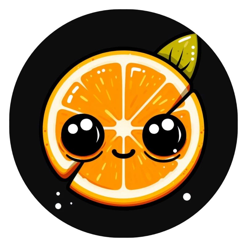 Orange with face and big eyes