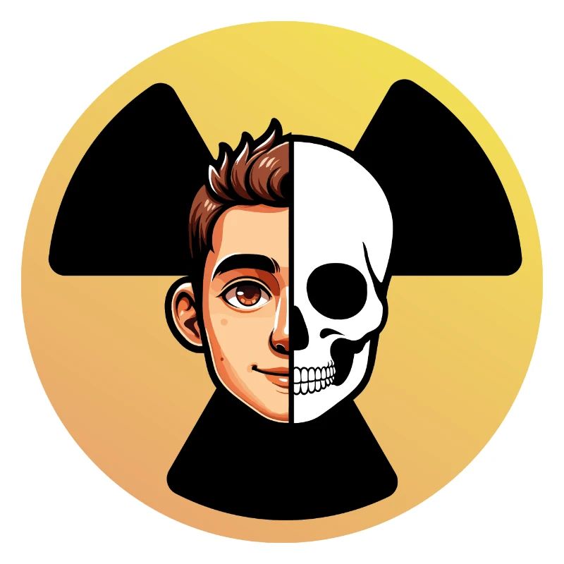 Logo Radioactive Face Skeleton Humor Radiology