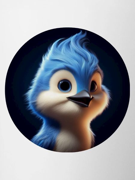 Blue bird in animation style