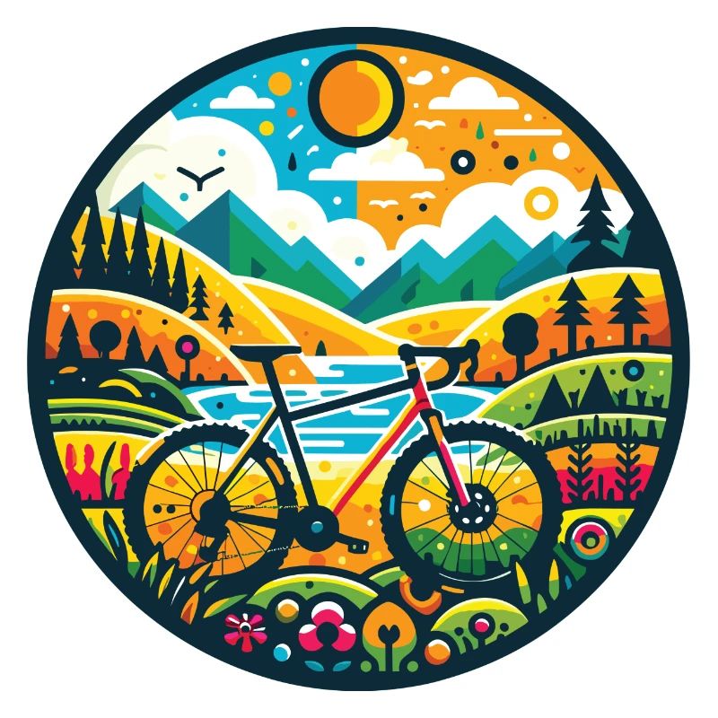 Illustration d’aventure en vélo de gravier