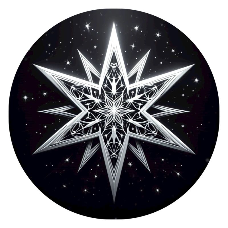 Star White Gray Folding Art