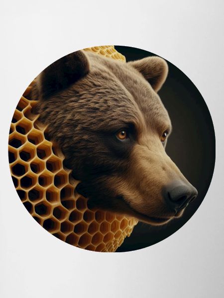 Brown Bear in Bee Honeycomb