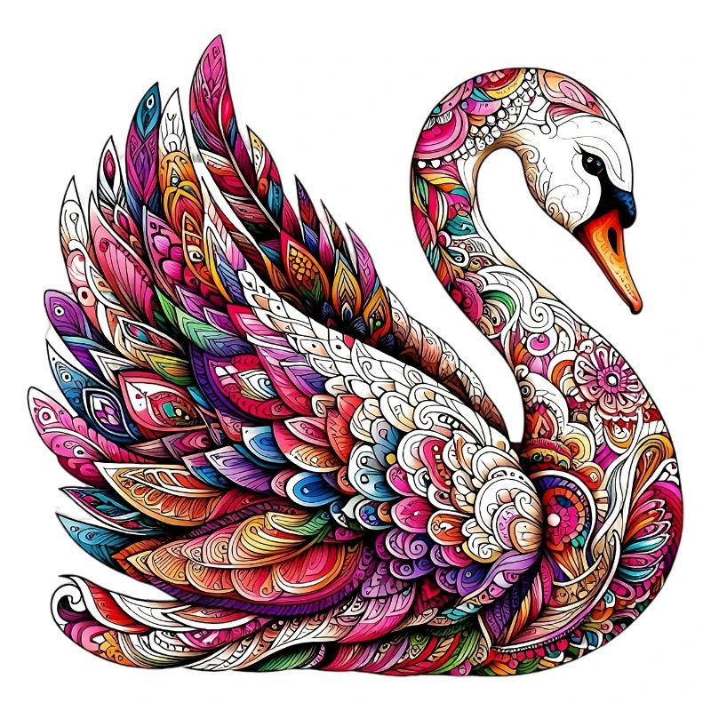 Cygne décoré de Mandalas