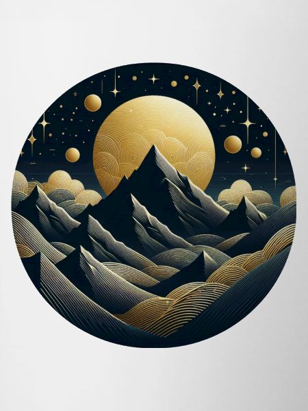 Landscape, Mountains, Moon, Stars, Night