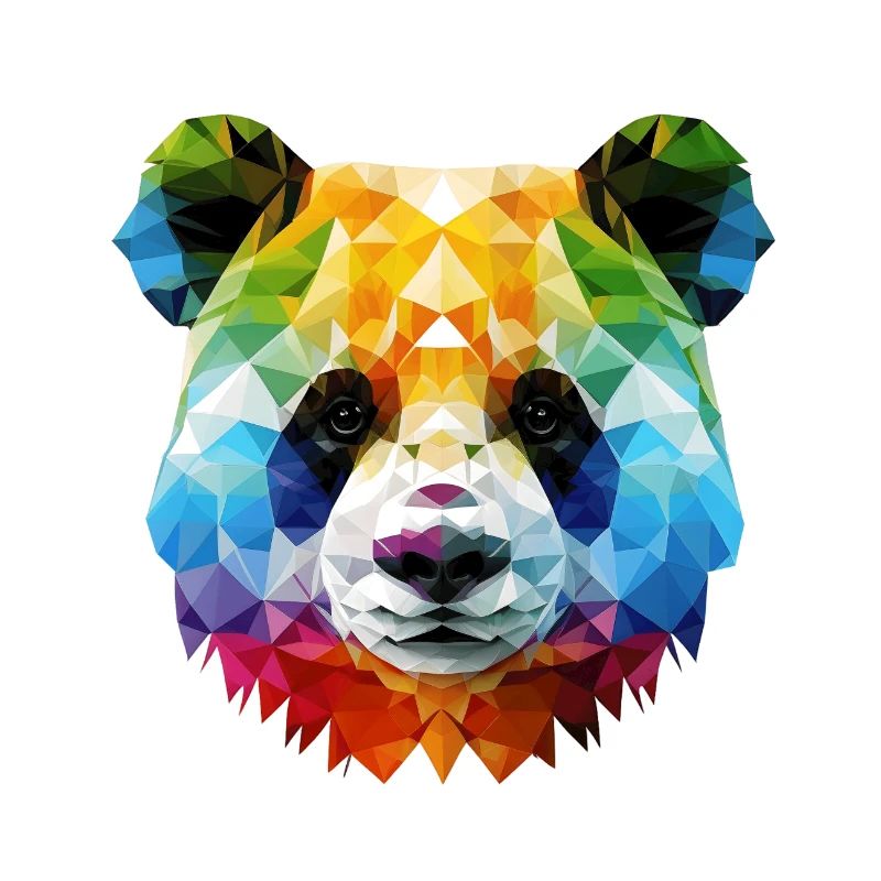 Tête de panda - Coloré