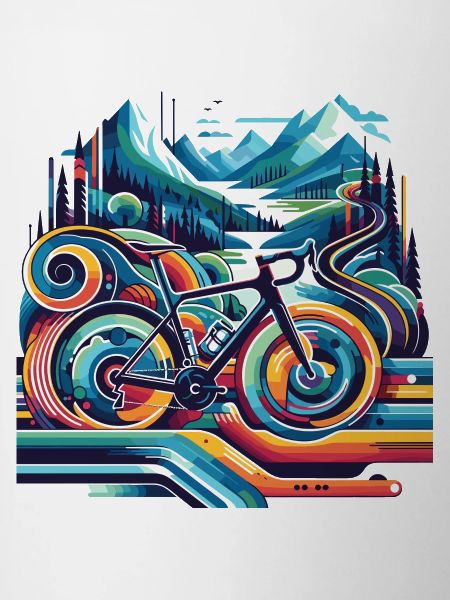 Bicycle with wavy lines