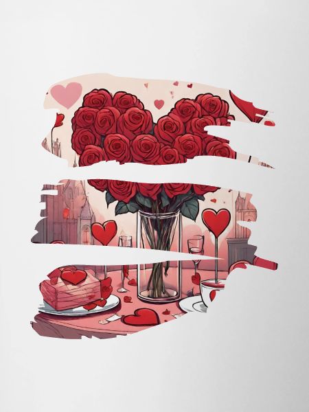 Romantic Dinner Red Love Hearts