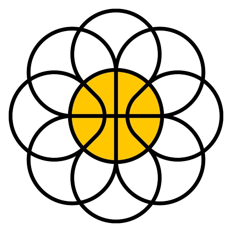 Basket-ball Daisy fleur Mandala