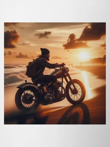 Motorcycle Old Sunset 2